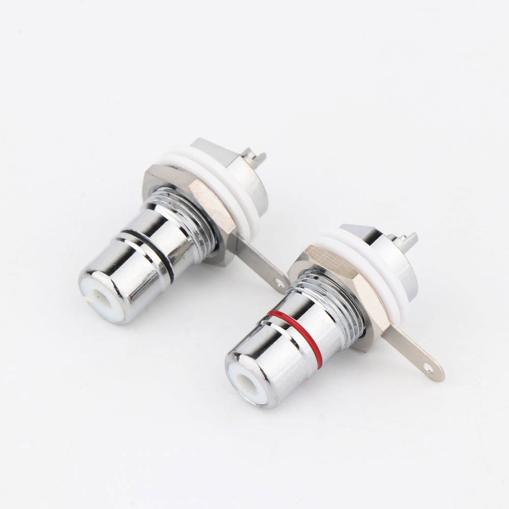 Conector RCA chapado en rodio Preffair, conector hembra tipo lotus, amplificador HIFI, amplificador de tubo