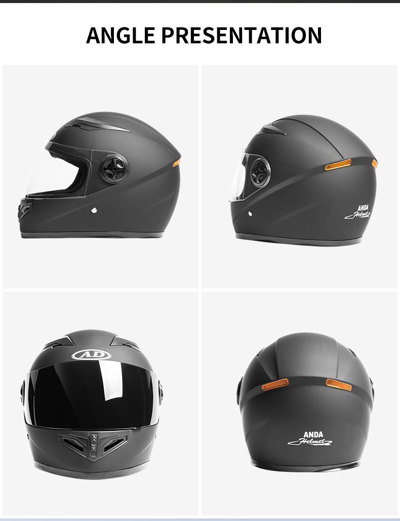 Ad Motorcycle Helmet for Men and Women, Full-Face Helmet for Electric Vehicles, All-Season Universal Helmet, Safety Hat, Foreign Trade Battery Vehicle Helmet
