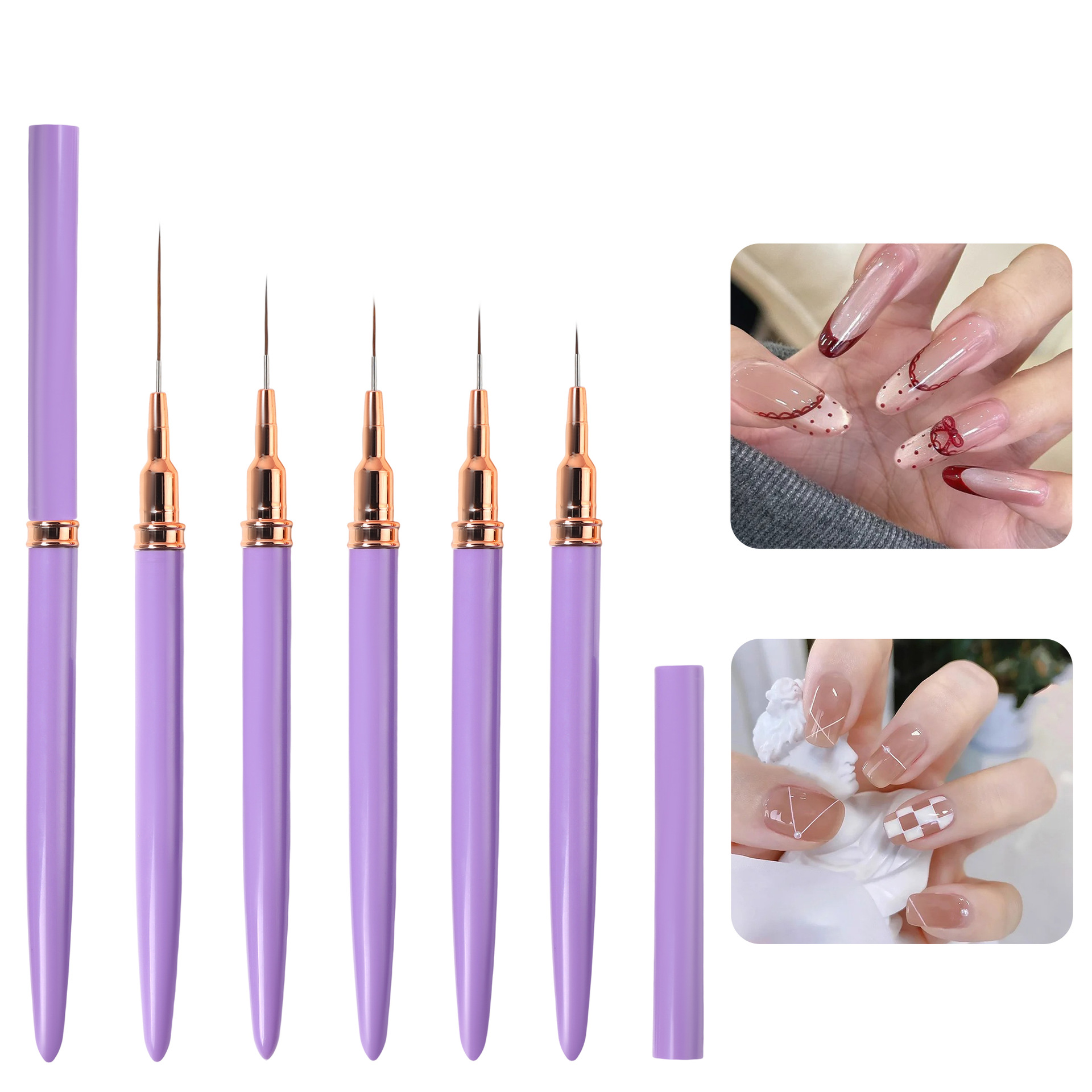 Pen de manicura varilla de madera de sánalo con cubierta pen de pintura pen de relieve pen de manicura conjunto de fototerapia pen de color pen de función pen gradiente pen