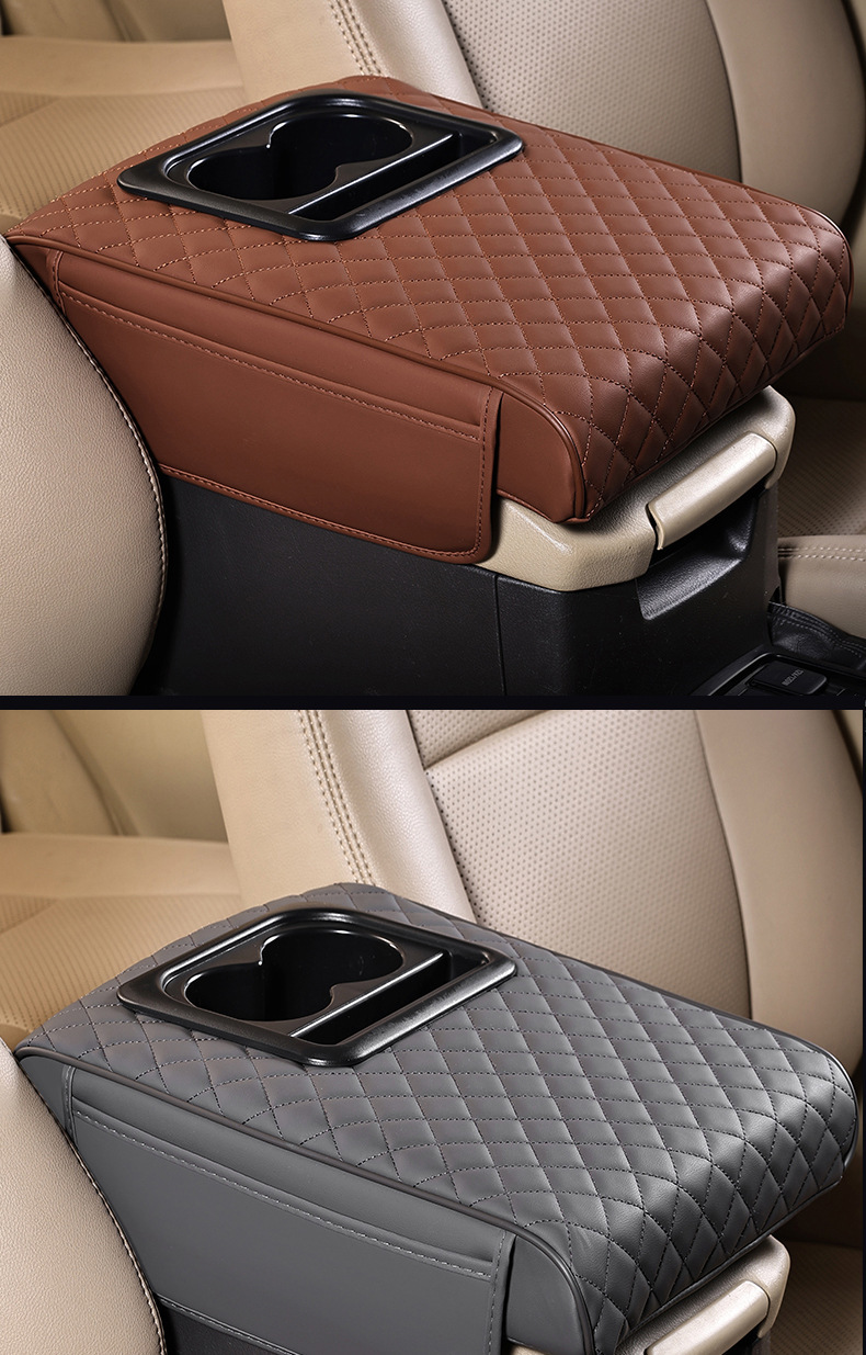 Widened and Enlarged Prado Overbearing Cruiser Patrol Armrest Box Pad with Cup Holder Storage Armrest Box Booster Pad