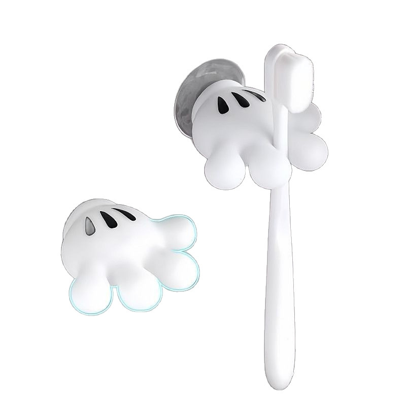 卸売かわいい電動歯ブラシ収納ラックミッキーパーム粘着フック浴室パンチフリー壁掛け子供用歯ブラシ|undefined
