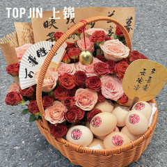 卵の花のかごの月子の満月の手提げの花のかごは花のかごの果物の新鮮な花のかごのフランスの花のかごの贈り物のかごに挿します。