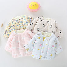 冬季婴儿小棉袄棉衣半背新生儿棉衣手工棉花初生儿防尿湿系带棉衣