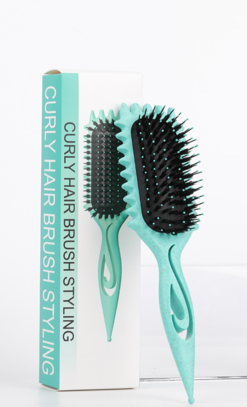 跨境爆款镂空梳尖尾定义梳按摩弹跳梳curl define stying brush|undefined