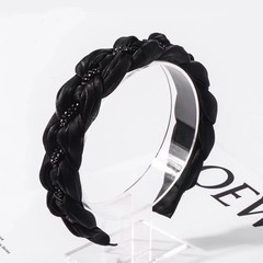 ガーデニアヘッドバンドブラックライト高級ハイエンドオーガンザクリスタル織りヘッドバンドクラシックな気質のヘアアクセサリー