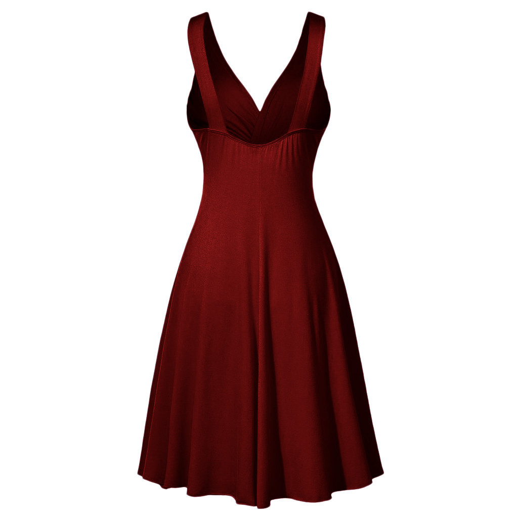 Women's Sheath Dress Elegant V Neck Patchwork Sleeveless Solid Color Midi Dress Date display picture 13