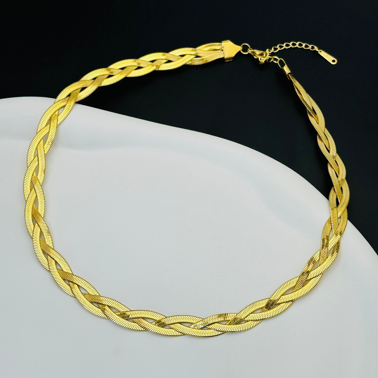 【86400】gold three-layer necklace