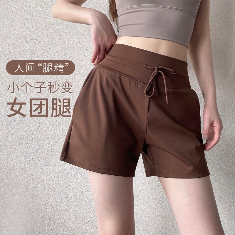 Sports Shorts Women's Summer Thin High Waist Abdomen Tinting Quick-drying Breathable Outer Wear Triple Pants Marathon Running Yoga Pants