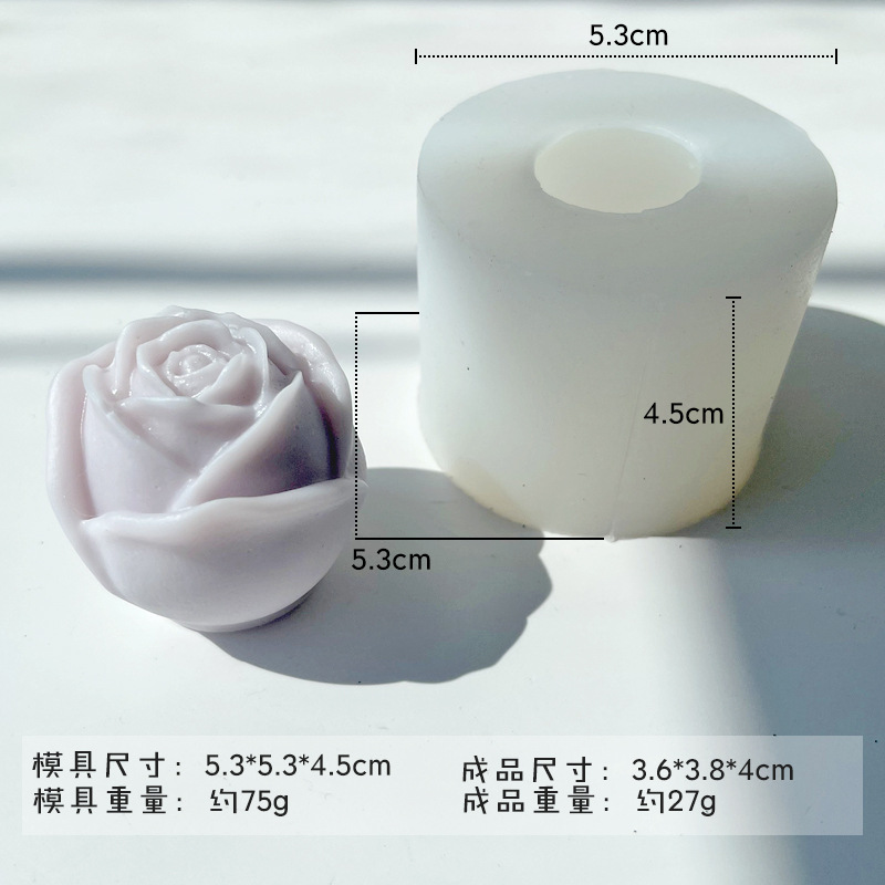 Jiahuimei Día de San Valentín rosa vela molde de silicona DIY para ser puesto Rose Ice Cube molde rosa molde de yeso