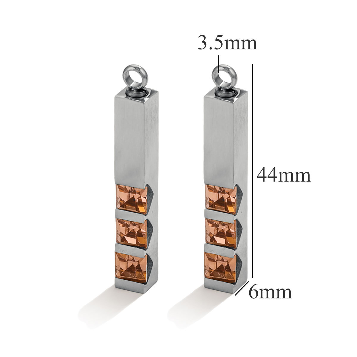 Zircon de acero inoxidable giratorio abierto cuadrado diamantes perfumes colgante geometría DIY personalidad colgante de acero de titanio