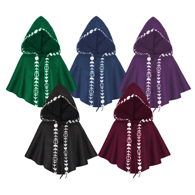 2023 Medieval Vintage Cape Cape Robe Cosplay Stage Dress Up Festival Play Performance Dress Up