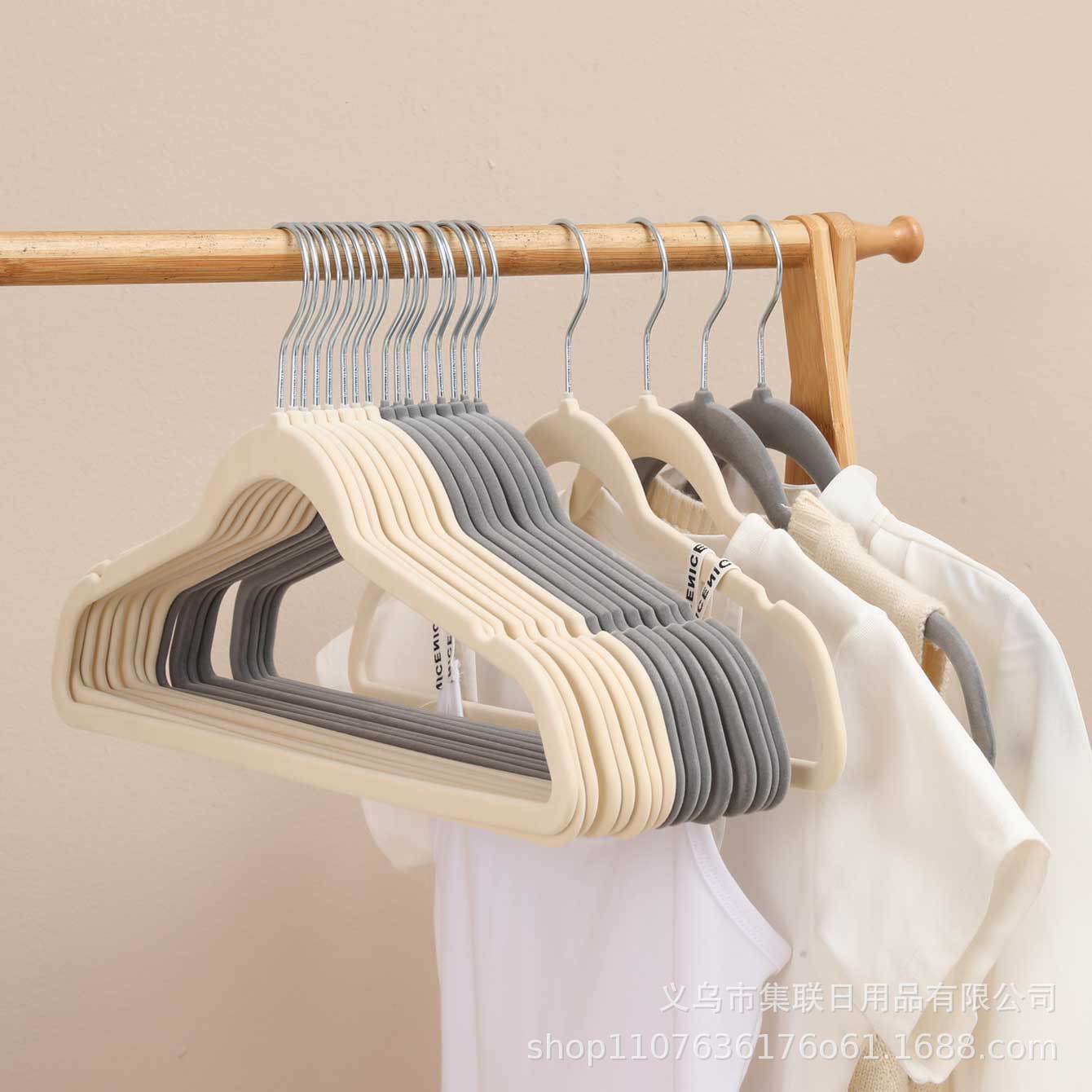 [Yitu] Flocked Clothes Hanger, Multi-Functional Household Storage Clothes Hanger, Bold, Traceless, Bag-Free Clothes Hanger, Clothes Support