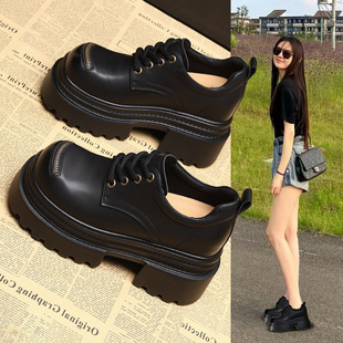 HS756-8 Thick Sole Height Increased Fashion Zipper Loafers Women's 2025 Spring New Soft Sole Casual Shoes Trendy
