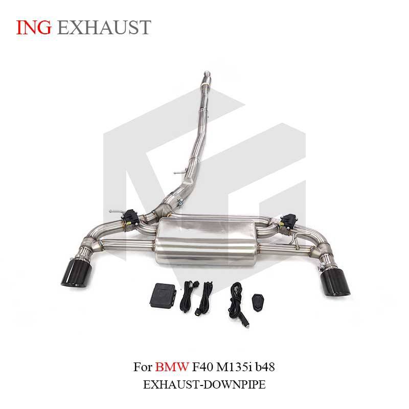 Suitable for BMW F40 M135i B48 catback exhaust system silencer made of stainless steel, with valve