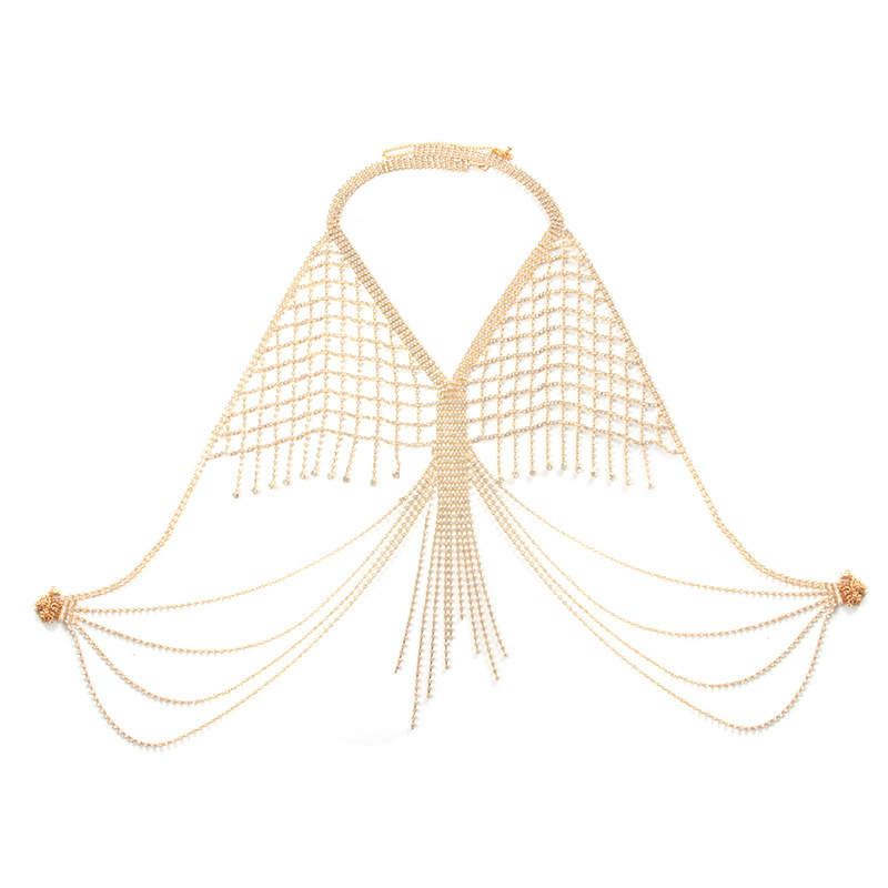 Europa y América de lujo llena de diamantes accesorios de cinturón de pecho de lujo para mujeres clube de noche fiesta sexy bikini bra decoración de cadena de cuerpo