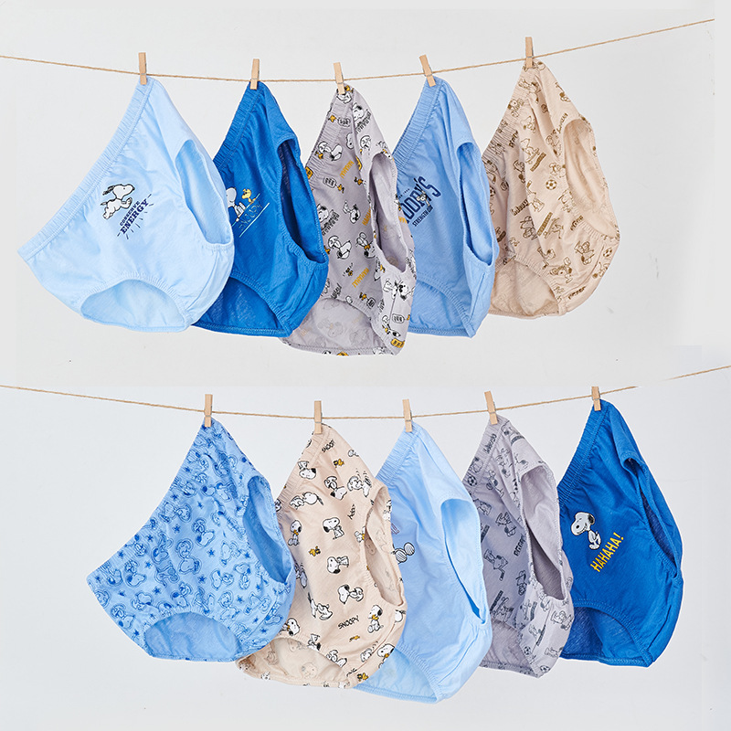 South Korea's New High-end 10-piece Children's Cotton Briefs Small and Medium-sized Children's Cartoon Printed Cotton Men's Briefs