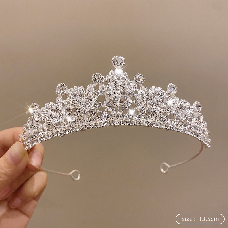 Tombro de corona para niños pequeña princesa corona diadema de cumpleaños accesorios para el cabello de cristal para niñas regalo de cumpleaños