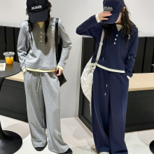 女童套裝秋季2025新款中大兒童裝洋氣休閑運動字母刺綉帽衫兩件套