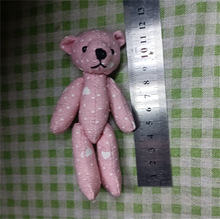12cm粉色关节熊毛绒玩具装饰品配件衣服裤子材辅料DIY现货批发