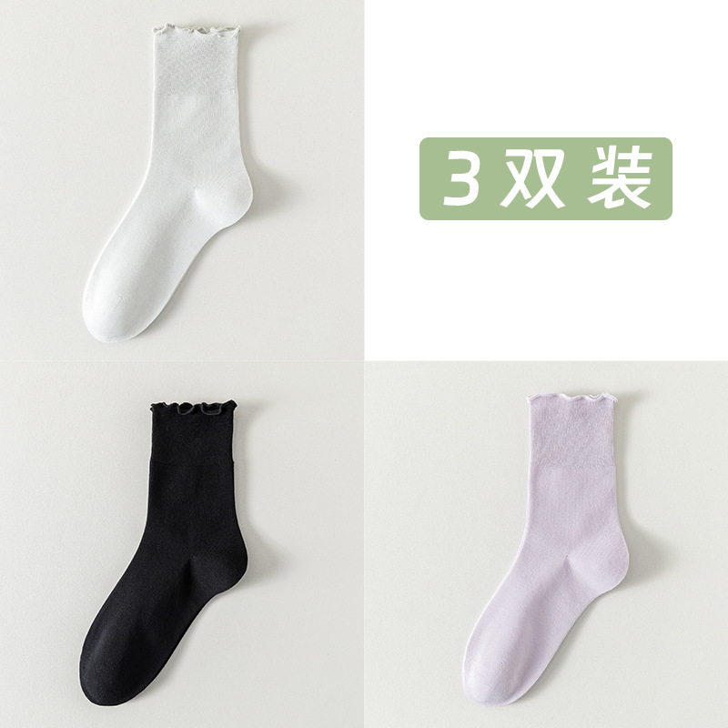 Calcetines de algodón de color sólido para mujeres verano en una máquina sin costuras de hueso envasado independiente calcetines de mujer al por mayor