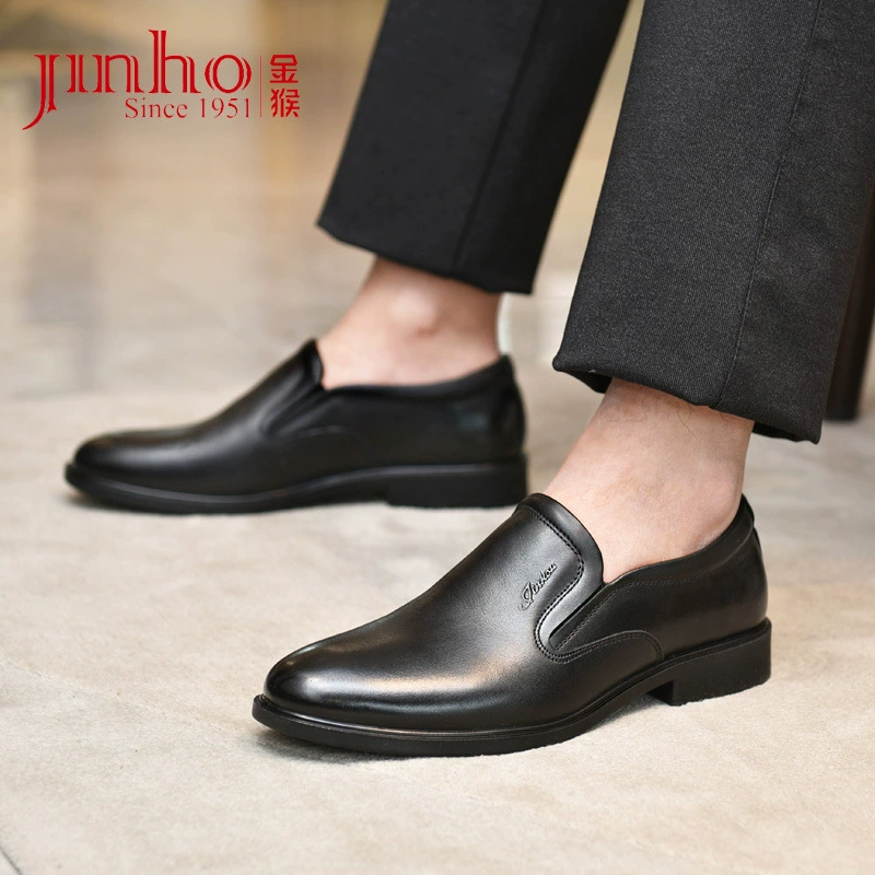 Мужская кожаная обувь Golden Monkey, весна 2022, новая деловая повседневная кожаная обувь в Корейском стиле, Мужская обувь из воловьей кожи, мужская обувь без шнуровки, модная обувь