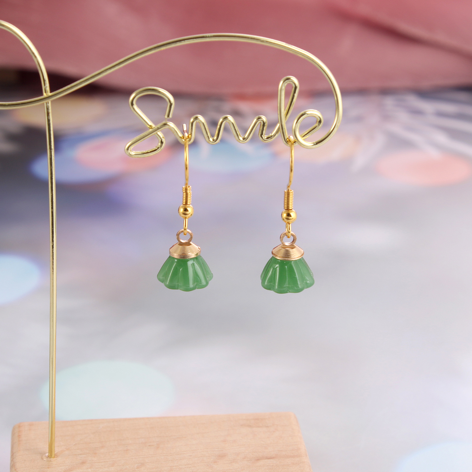 Simple Style Flower Stainless Steel Plating Drop Earrings 1 Pair