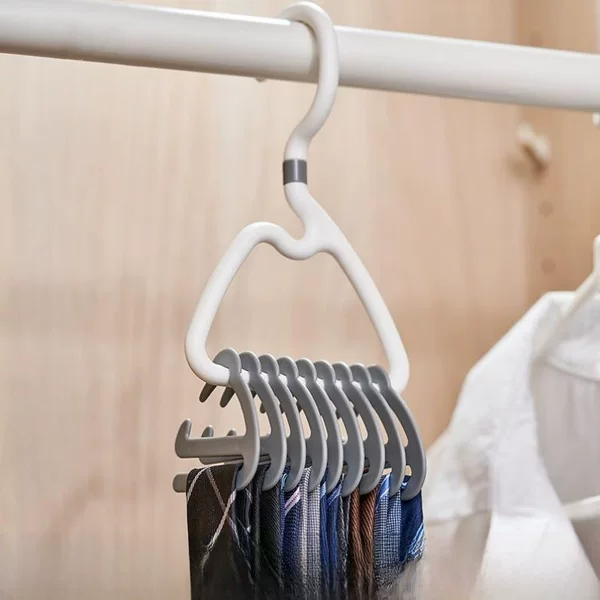 Factory Direct Supply 1361 Wardrobe Tie Storage Rack Belt Storage Rack Silk Scarf Hook Belt Hanger Artifact 9 Hooks