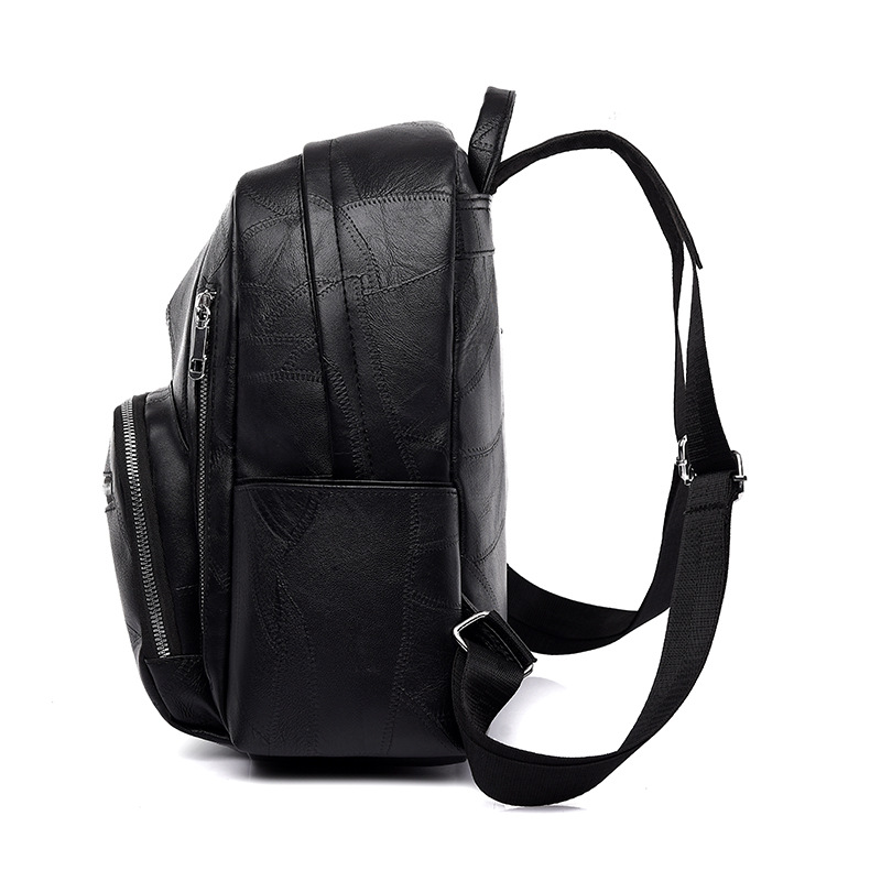 Transfronterizo 2024 nuevo estilo coreano PU señoras mochila moda retro de gran capacidad con doble cremallera mochila de viaje al por mayor