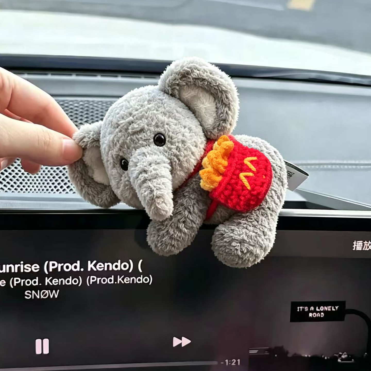 Cute and Adorable Cartoon Plush Car Ornament for Dashboard and Screen Decoration for Women