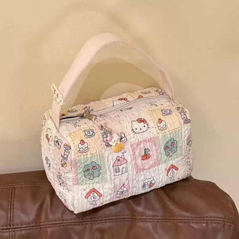 2025 New Cartoon Cat Convenient Makeup and Toiletries Bag Travel Storage Bag Large Capacity Three-Dimensional Handbag