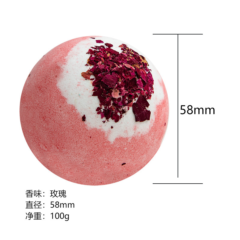 ドライフラワーバスソルトボール100g バブルバスボール エッセンシャルオイルバブルボム 爆発バスボール 入浴剤 即納|undefined