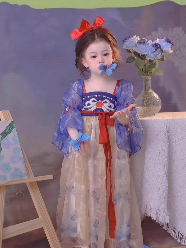 女童汉服2025春夏新款 白雪公主改良汉服裙表演连衣裙周岁古风裙|undefined
