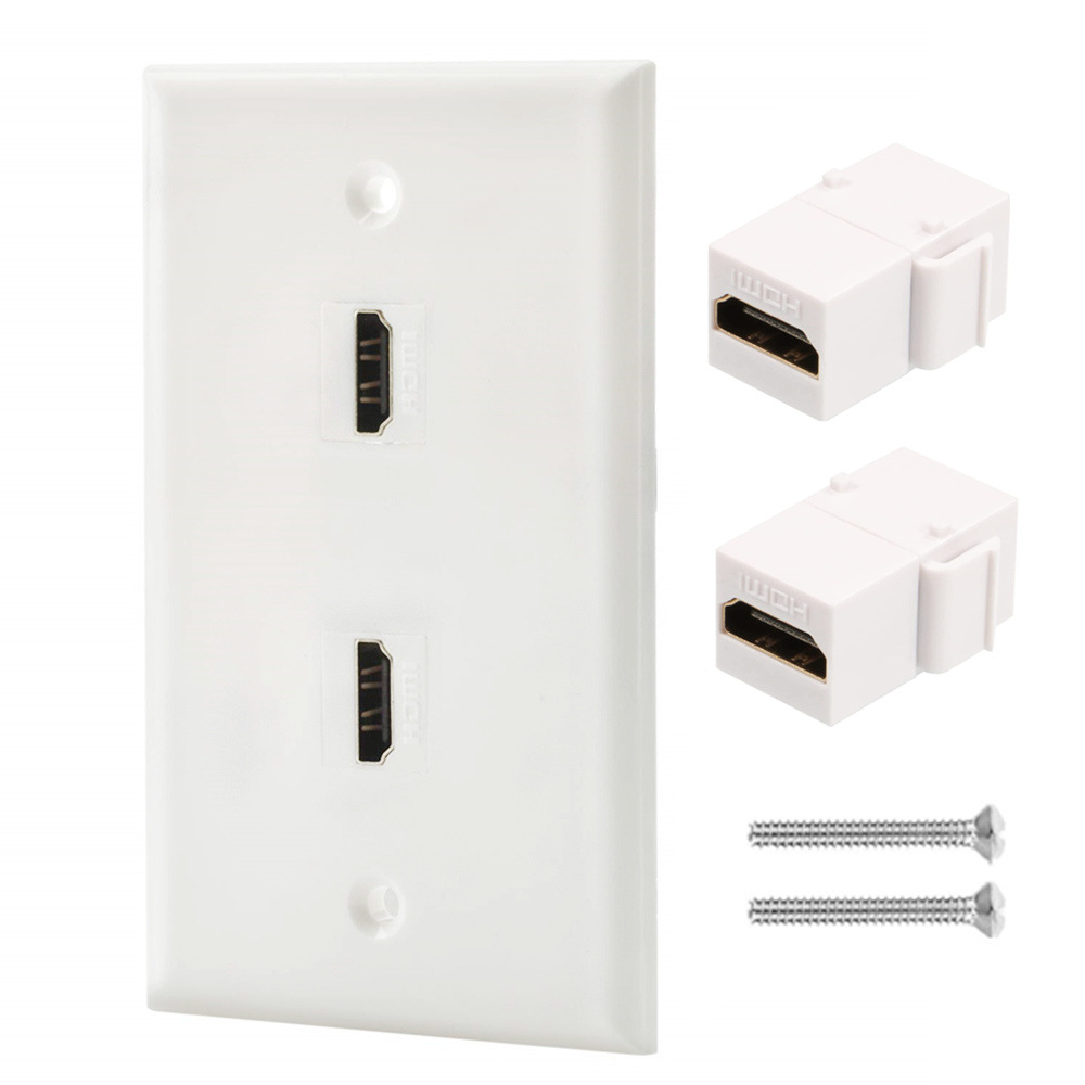 2口卡扣式HDMI墙插(即插即用)高清HDMI组合式面板插座面板2.0版本