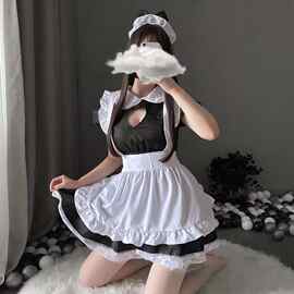跨境情趣内衣制服诱惑蕾丝角色扮演性感爱心猫咪女仆女佣装