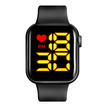 愛心 蘋果方形觸膜LED電子手表 個性黃燈 白燈愛心電子手表