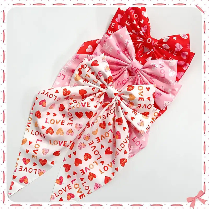25g Weight Hair Clip Hair Accessories Type 1 Piece Quantity Daily, Street Occasion Valentine'S Day Festival Bow Knot Pattern Women's Gender Sweet Style Sweet Women's Bow Knot Cloth Hair Clip 2