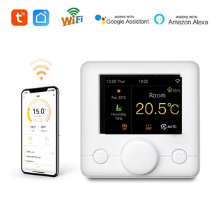 Умный Wi-Fi терморегулятор для тёплого пола и котла цветной экран