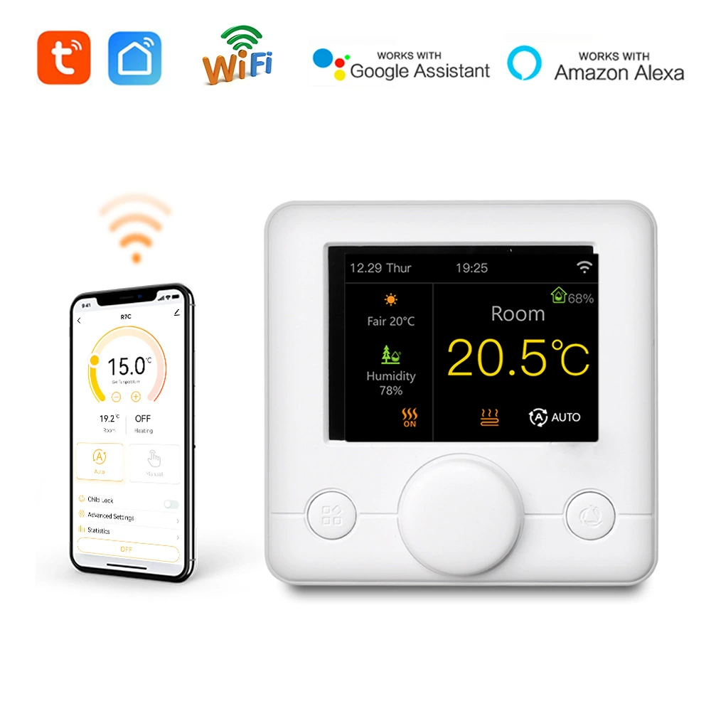 Цветной экран WIFI интеллектуальный термостат граффити TUYA электрический сантехника газовый котел настенный нагреватель пола термостат