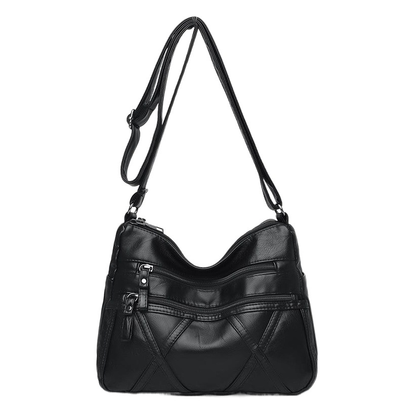 Fashion Messenger Bag Women's Bag 2024 New Shoulder Bag Lightweight Soft PU Satchel Middle-aged Backpack Mother Bag