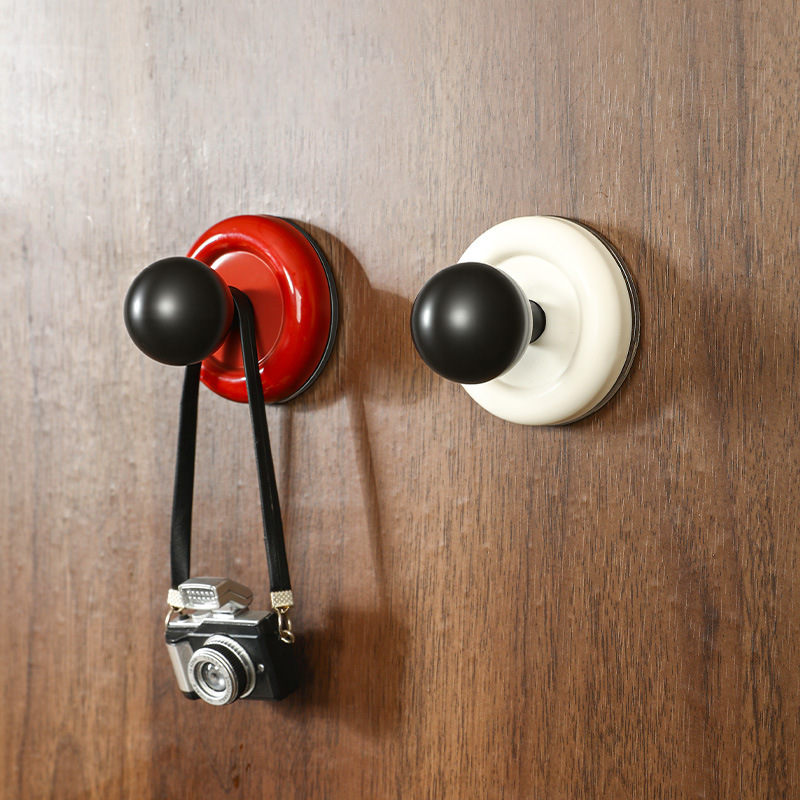 Powerful Vacuum Suction Cup Hook for Entryway, Heavy-Duty Adhesive, No-Drill Required, for Door, Keys, Hats, Traceless Storage Hook