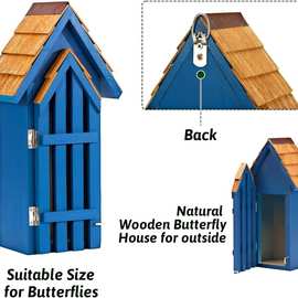 户外木制蝴蝶屋野生动物世界蝴蝶木屋别墅花园装饰昆虫屋庇护所