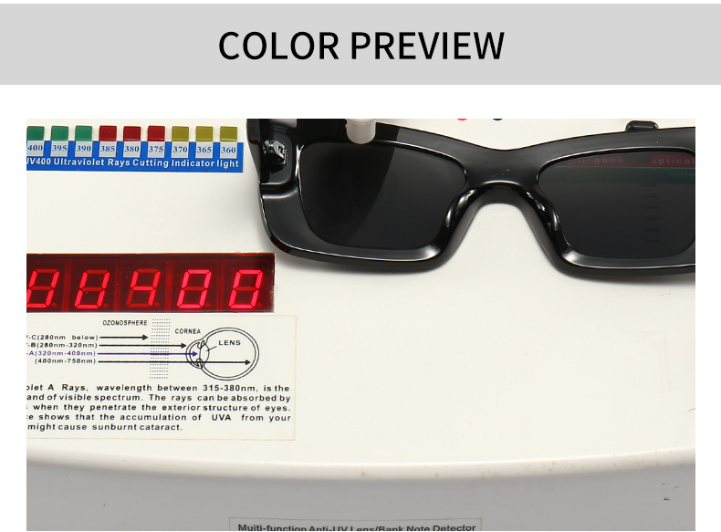 New European and American fashion catwalk small frame cat eye sunglasses for women, trendy sunglasses for men, cross border 9137 UV protection_voghion.com