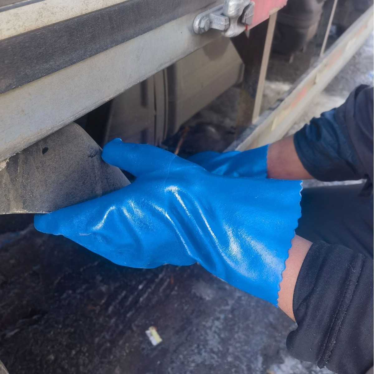 金光蓝磨砂耐油手套 防水工厂水产品劳保手套