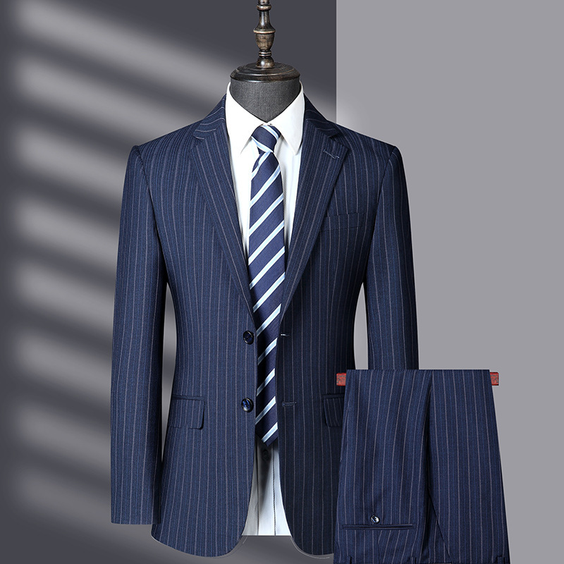 Men's New Striped Suit suit Wedding Groom Dress Professional Dress Business Casual Work Clothes Men's Jacket