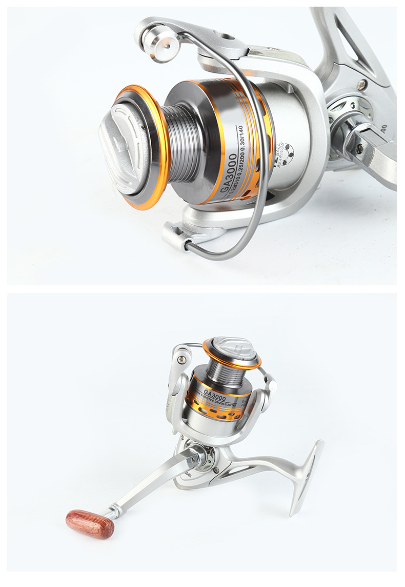 厂家批发大号渔轮 简约高强度金属抛线环纺车轮多用途路亚纺车轮