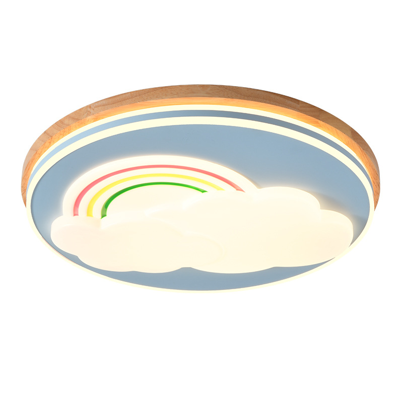 Luz de techo para habitación infantil, diseño de dibujos animados, nubes, arcoíris, espectro completo, protección ocular, luz de techo para dormitorio y estudio, 357L