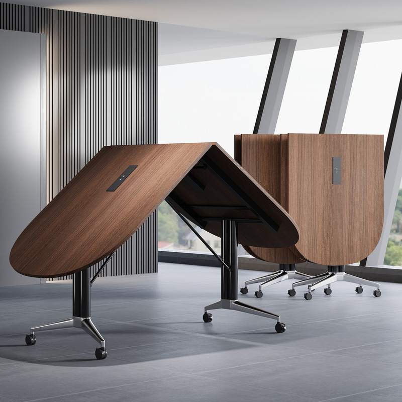 Oval Folding Conference Table, Long Table, Training Table, Modern Simple Movable Telescopic Desk, Extra-Large Negotiation Table Oval Folding Conference Table, Long Table, Training Table, Modern Simple Movable Telescopic Desk, Extra-Large Negotiation Table