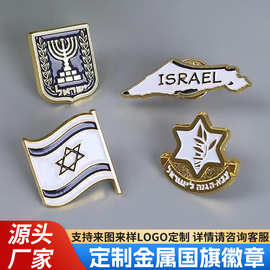 交叉国旗胸针友谊别针定制 金属礼品装饰品烤漆徽章外贸批发