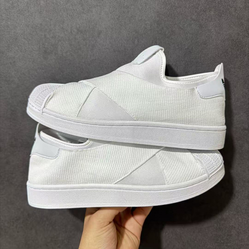 Shell-toe cross-strap sneakers, summer breathable slip-on flat shoes, versatile casual sports shoes for men and women