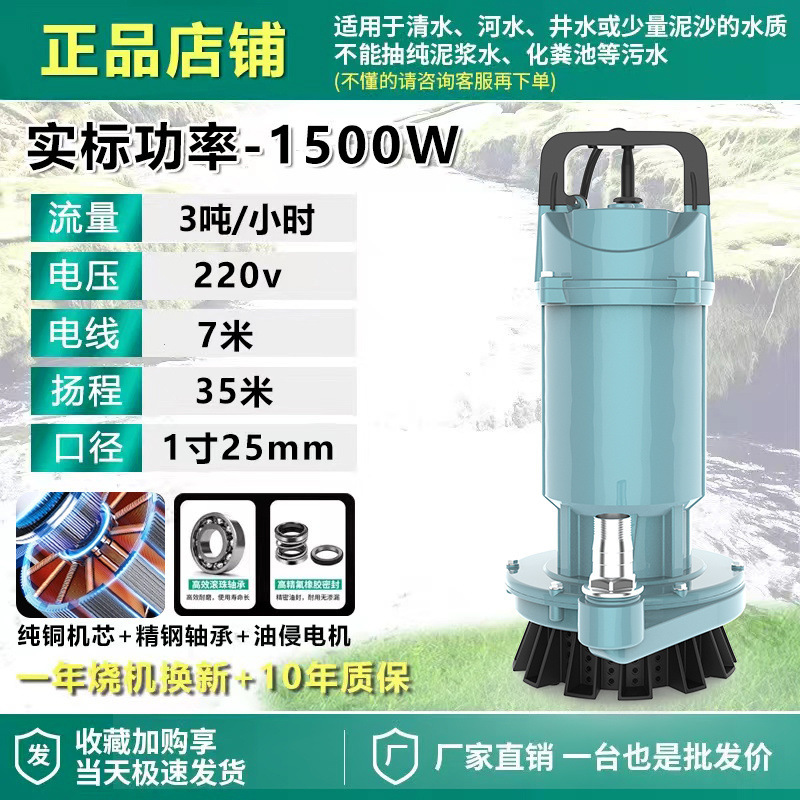 Shanghai auténtica bomba sumergible 220V bomba de agua de gran calibre 3 pulgadas 4 pulgadas sin escobillas de alto flujo de elevación bomba de agua